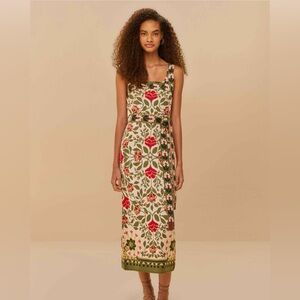FARM Rio Sand Garden Tapestry Knit Dress